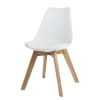 Witte Scandinavische stoel met massief eikenhout